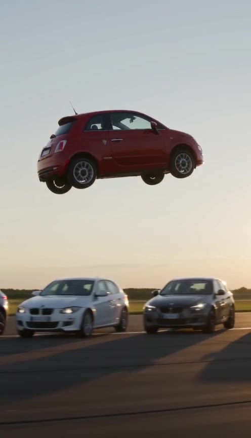 Ramp jump over cars AI video (Fast draft sample)